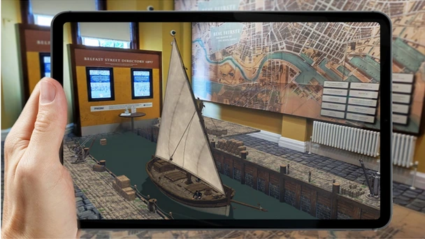 Augmented reality showing a ship.